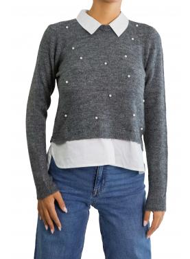 Maglia con camicia e perle  Only 